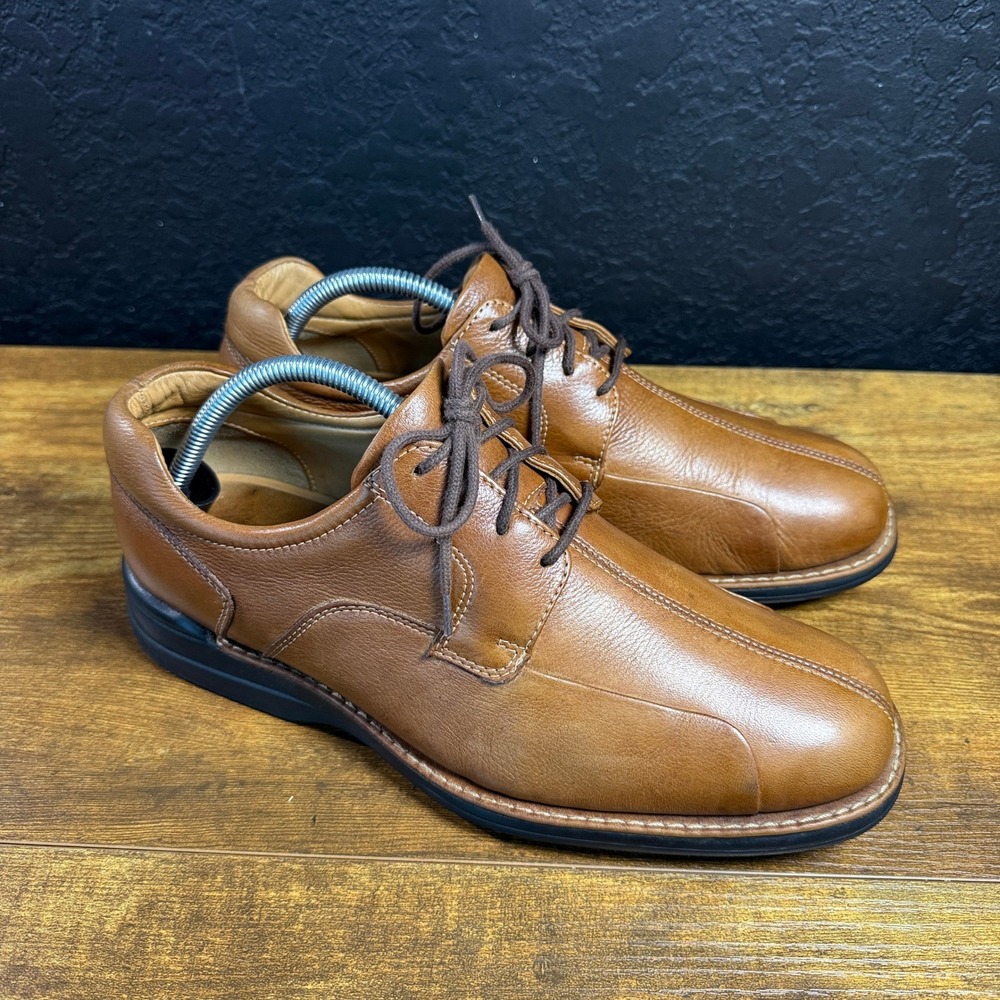 Johnston & Murphy 20-7233 Tan Leather Bicycle Toe Derby Shoes Mens 8.5W